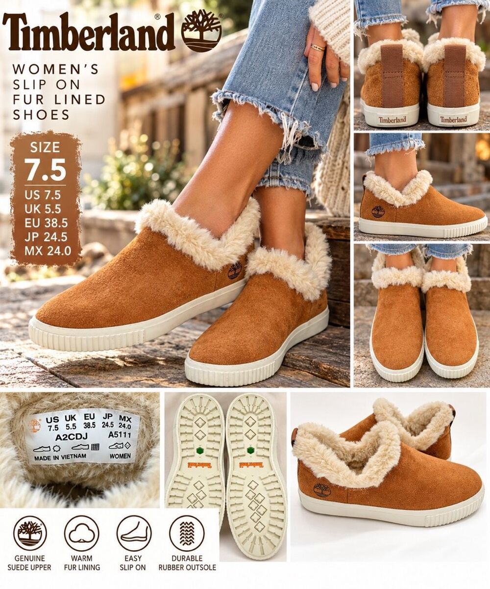 Timberland Women's Suede Fur Lined Skyla Bay Bootie Comfort Shoes Cognac Sz 7.5